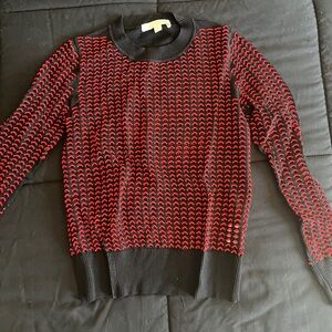 Jonathan Simkhai black and red knit sweater XS